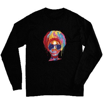 Discover Afro Black Girl Art Paint Long Sleeves