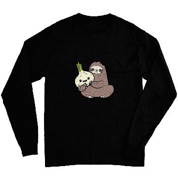 Discover Sloth Pet With Garlic Vegetable Cute Garlic And Sloth Long Sleeves