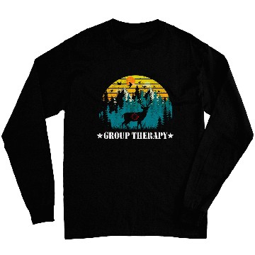 Discover This Is What I Call Group Therapy Funny Retro Hunting Deer Long Sleeves