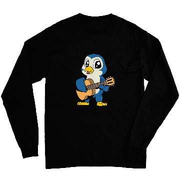 Discover Penguin Pet Cartoon penguin playing guitar Long Sleeves