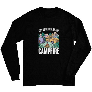 Discover Outdoor Vacation Wanderlust Campfire Camp Camper Long Sleeves
