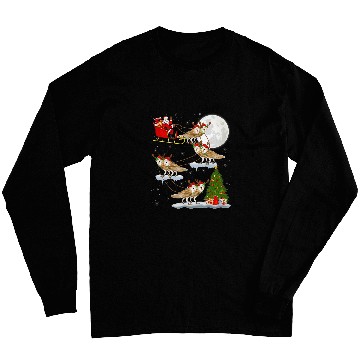 Discover Owl Pet Funny xmass Lighting Tree Santa Riding Barn Owl Christmas Long Sleeves