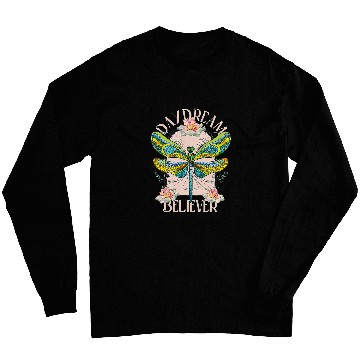 Discover Daydream Believer Dragonfly Retro Boho inspirational Tees Long Sleeves