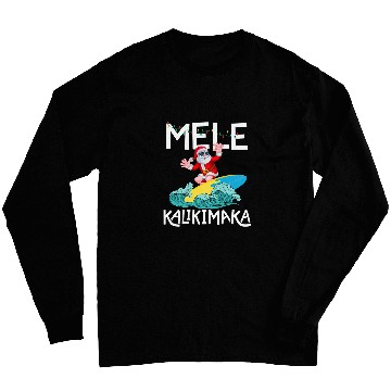 Discover Surf Life Mele Kalikimaka Hawaiian Christmas Hawaii Santa Surfing Long Sleeves