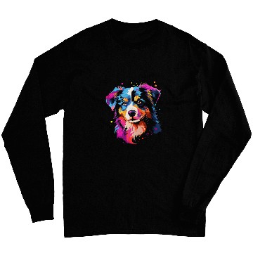 Discover Australian shepherd puppy dog 1 Long Sleeves