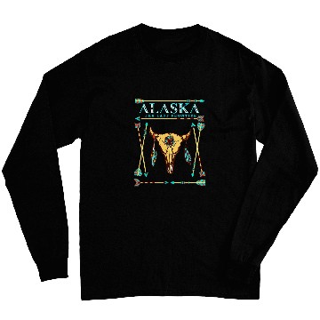 Discover Bull Skull Alaska Native American Alaska Tribal Art Long Sleeves