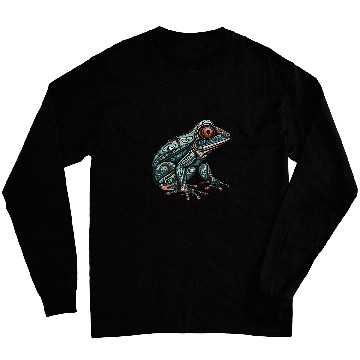 Discover Frog Native American Indian Style Art Pacific Northwest Long Sleeves