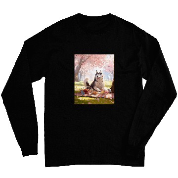 Discover Husky Cherry Blossom Funny Dog Picnic Long Sleeves