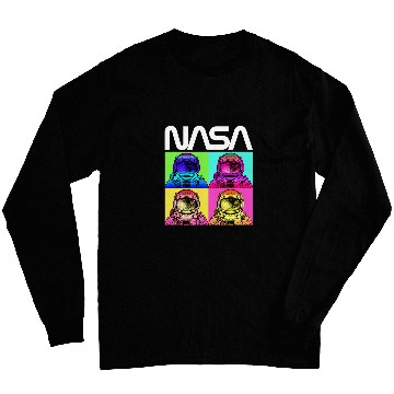 Discover Lacrosse Gift NASA Astronaut Pop Art Worm Logo Long Sleeves