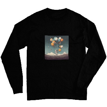 Discover Galactic Explorer with Astronaut Holding Planet Balloons Long Sleeves