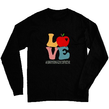 Discover Educational Interpreter Love Apple Groovy Back To School Long Sleeves