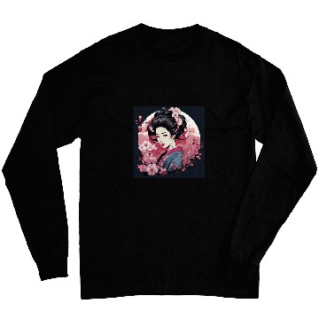 Discover Elegant Geishas Journey Japan Vector Long Sleeves