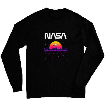 Discover Lacrosse Gift NASA Futuristic Space Shuttle Worm Logo Long Sleeves