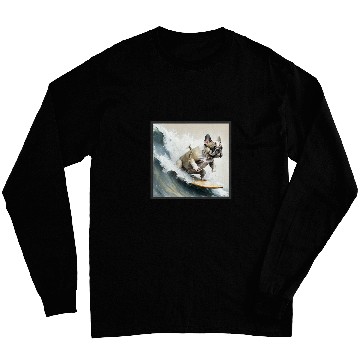 Discover French bulldog surfing Long Sleeves