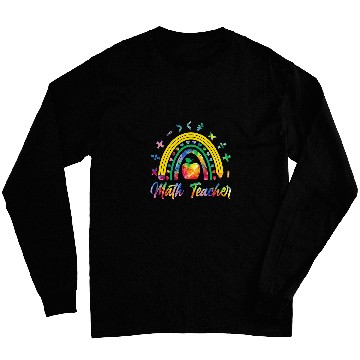 Discover Math Teacher Matching Teacher Teaching Tie Dye Rainbow Lover Long Sleeves