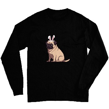 Discover Funny Easter Pug Dog Easter puggy Cute Pug Lover Long Sleeves