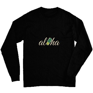 Discover Hawaiian aloha tropical pineapples summer vacation beaches Long Sleeves