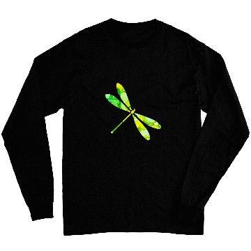 Discover Pretty Green and Yellow Dragonfly Long Sleeves