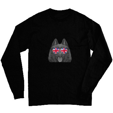 Discover Schipperke Dog Union Jack Sunglasses Long Sleeves