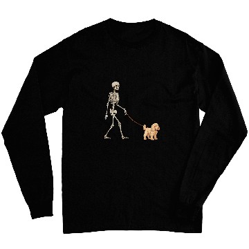 Discover Funny Cocker Spaniel Skeletons Dog Walking Halloween Long Sleeves