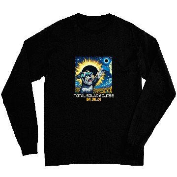 Discover Miniature Schnauzer Dog Taking Selfie Solar Eclipse Long Sleeves