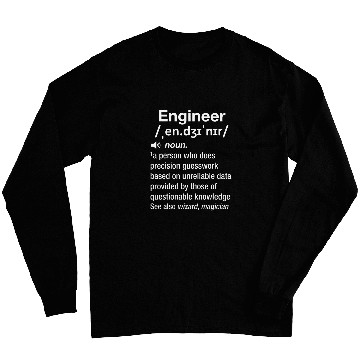 Discover Nerdy Funny Engineer Definition Engineering STEM Math Geek Long Sleeves