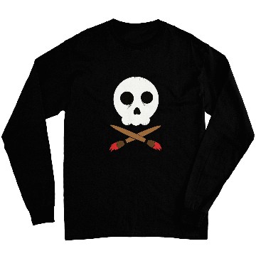 Discover Skull and Paintbrush Artist Crossbones Long Sleeves
