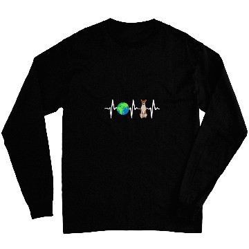 Discover Globe Planet Earth Basenji Heartbeat Dog Lover Long Sleeves