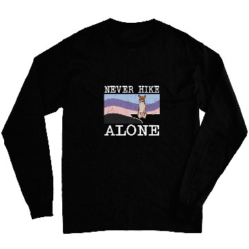 Discover Never Hike Alone Basenji Dog Hiking Long Sleeves