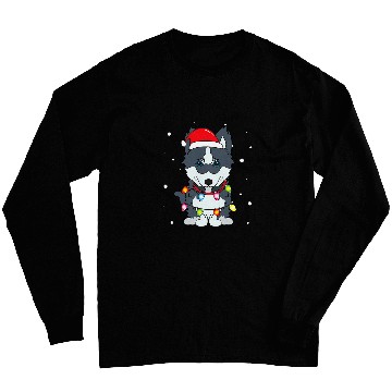 Discover Pomsky Lights Mom Dad Dog Gift Long Sleeves