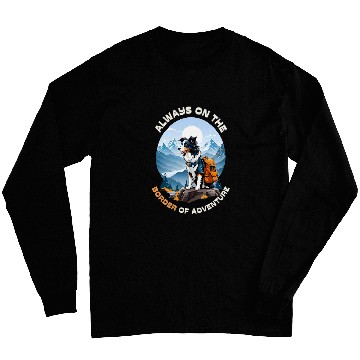 Discover Hiking Dog Border Collie Adventure Mountain Explorer Long Sleeves