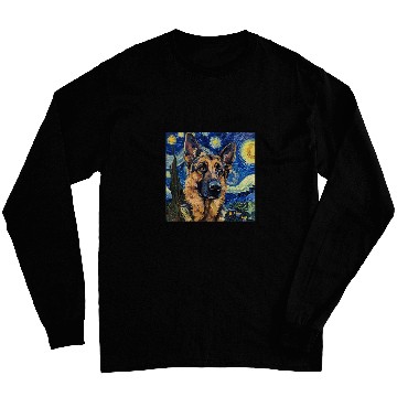 Discover German Shepherd Dog Van Gogh Style Starry Night Long Sleeves