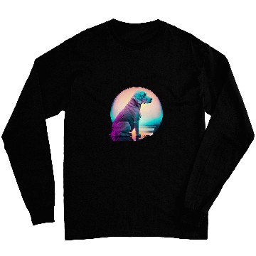 Discover Weimaraner Japanese Retro Synthwave Long Sleeves