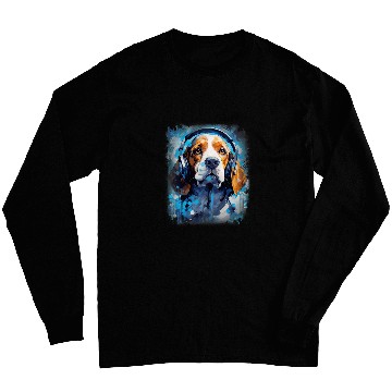 Discover Rave EDM Beagle Dog Headphone Long Sleeves