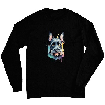 Discover Schnauzer Portrait Dynamic Splash Unleash Joy Long Sleeves