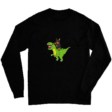 Discover Miniature Pinscher Riding TRexs Dinosaur Dog Long Sleeves
