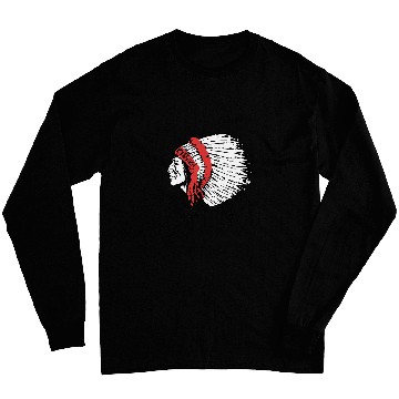 Discover Trendy vintages Native American Warrior Profile Silhouette Long Sleeves