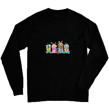 Discover Poodle Dog Coffee Lover Easter eggs Easter Bunny Long Sleeves