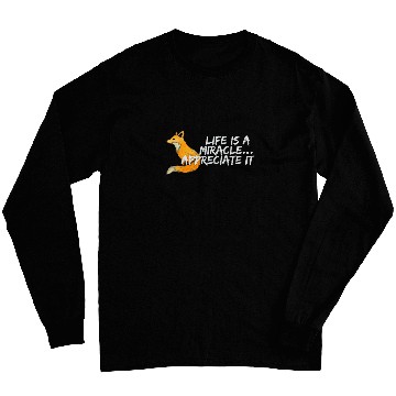Discover LIFE IS A MIRACLE APPRECIATE IT RED FOX PASTEL ART Long Sleeves