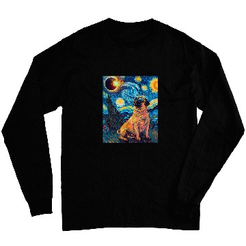 Discover Total Solar Eclipse Pug Dog Long Sleeves