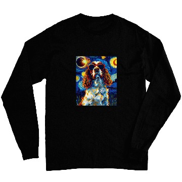 Discover Total Solar Eclipse English Springer Spaniel Dog Long Sleeves
