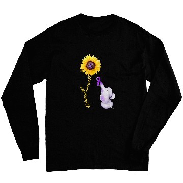 Discover purple ribbon elephant sunflower epilepsy awareness Long Sleeves