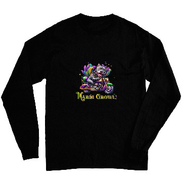 Discover Mardi Gras Pitbull Mardi Growl Crawl Parade Motorcycle Long Sleeves