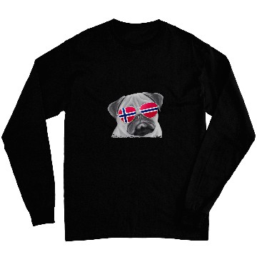 Discover Pug Dog Norway Flag Sunglasses Long Sleeves