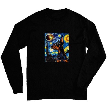 Discover Total Solar Eclipse Doberman Dog Long Sleeves