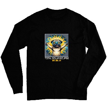 Discover Pug Dog Taking Selfie Solar Eclipse Long Sleeves