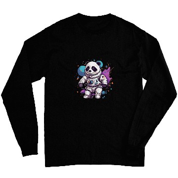Discover Panda Astronaut Floating Through Outer Space Pandas 2 Long Sleeves