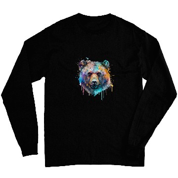 Discover Mobile phone case colourful bear brown bear watercolour painting Long Sleeves