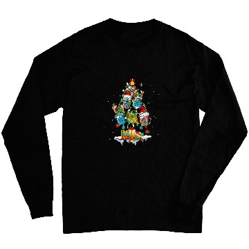 Discover Santa Reindeer Elf Calculators Accountant Tools As xmass Tree Long Sleeves