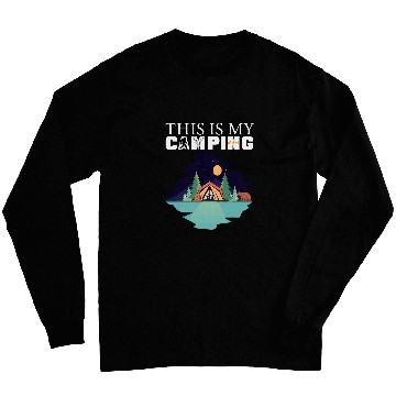 Discover this is my camping rv van camping saying happy camper bear Long Sleeves